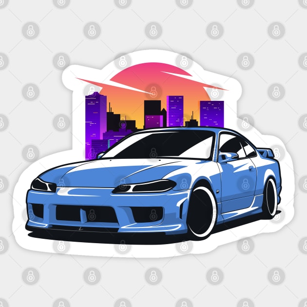 Blue Silvia S15 City Sticker by KaroCars